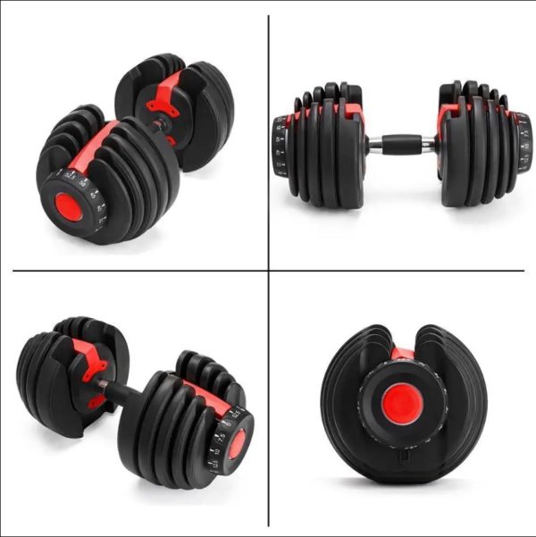 52.5lbs Adjustable Dumbbell Weights Fitness Equipment Rubber+Cast Iron-11 - Image 3