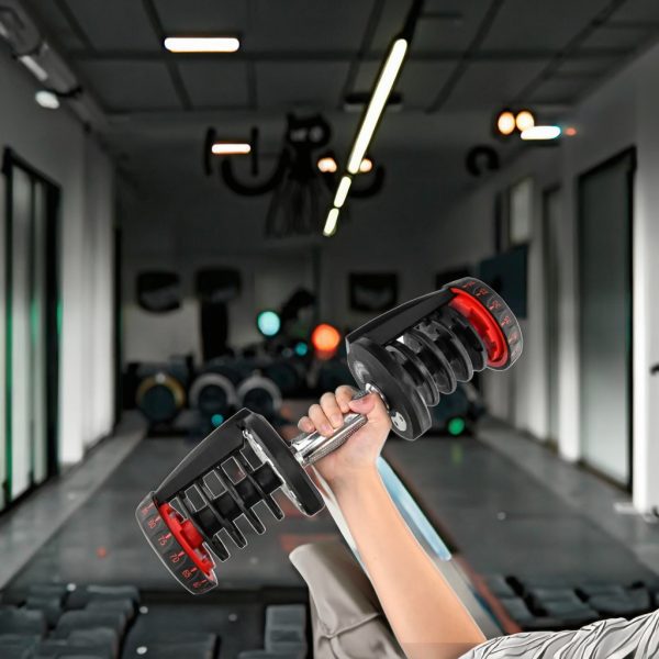 52.5lbs Adjustable Dumbbell Weights Fitness Equipment Rubber+Cast Iron-11 - Image 2